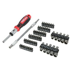 Hyper Tough 64-Piece Multi-Type Screwdriver & Nut Driver Set with Flexible Extension and Ratcheting Handle