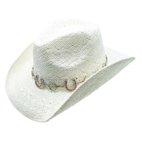 Gabiota Toyo Straw Rhinestone Horseshoe Drifter Cowboy Hat