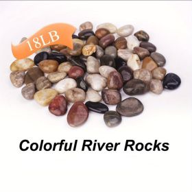 18 lbs River Rocks Pebbles 1.6-2.4 Inch Polished Decorative Stones Natural Pebbles for Plants, Aquarium Gravel, Vase Fillers