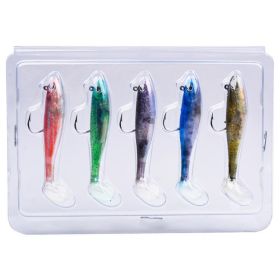 T-Tail False Bait Single Hook Full Swimming Submerged Imitation Soft Lure (Color: Multi-Color, type: DW6092N6B)