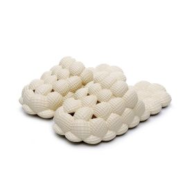 Women Man Soft Bubble Slippers Fashion 2023 New EVA Cool Home Beach Shoes Massage Sole Slippers Designer Indoor Peanut Slipper (Color: Beige, size: 40-41)