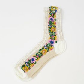 Noble Floral Beauty Socks (Color: Noble White)