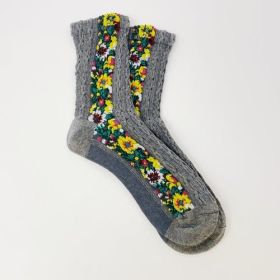 Noble Floral Beauty Socks (Color: Noble Gray)