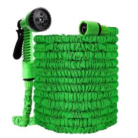 Expanding Expandable Flexible Garden Water Hose w Spray Nozzle 25, 50, 75, 100FT (Item Length: 50 ft, Color: Green)