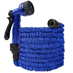 Expanding Expandable Flexible Garden Water Hose w Spray Nozzle 25, 50, 75, 100FT (Item Length: 75 ft, Color: Blue)