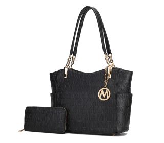MKF Collection Allison Tote Handbag & Wallet by Mia k (Color: Black, Material: Polycarbonate)