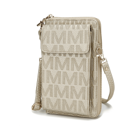 MKF Collection Caddy Vegan Leather Women Phone Wallet Crossbody by Mia k (Color: Gold, Material: Polycarbonate)