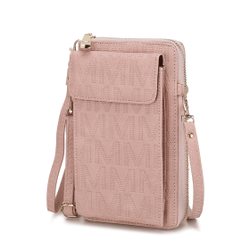 MKF Collection Caddy Vegan Leather Women Phone Wallet Crossbody by Mia k (Color: Rose Pink, Material: Polycarbonate)