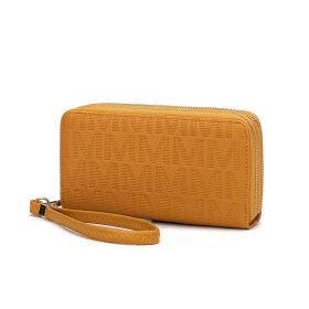 MKF Collection Lisbette Embossed M Signature Wallet by Mia k (Color: Mustard, Material: Polycarbonate)