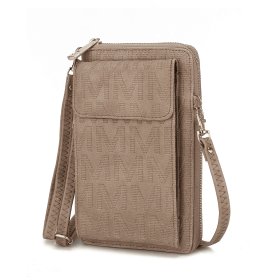MKF Collection Caddy Vegan Leather Women Phone Wallet Crossbody by Mia k (Color: Taupe, Material: Polycarbonate)