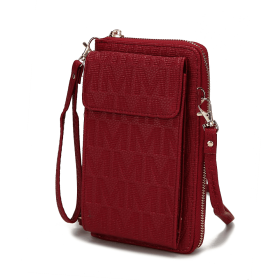 MKF Collection Caddy Vegan Leather Women Phone Wallet Crossbody by Mia k (Color: Red, Material: Polycarbonate)
