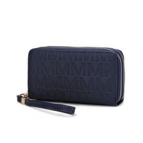 MKF Collection Lisbette Embossed M Signature Wallet by Mia k (Color: Navy, Material: Polycarbonate)