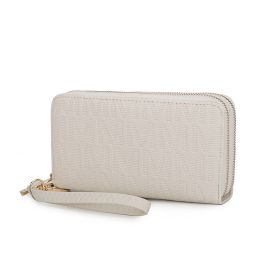 MKF Collection Lisbette Embossed M Signature Wallet by Mia k (Color: Beige, Material: Polycarbonate)