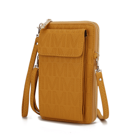 MKF Collection Caddy Vegan Leather Women Phone Wallet Crossbody by Mia k (Color: Mustard, Material: Polycarbonate)