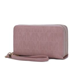 MKF Collection Lisbette Embossed M Signature Wallet by Mia k (Color: Rose Pink, Material: Polycarbonate)