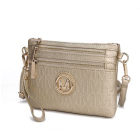 MKF Collection Roonie Milan Signature Crossbody Wristlet by Mia k (Color: Gold, Material: Polycarbonate)