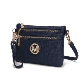 MKF Collection Roonie Milan Signature Crossbody Wristlet by Mia k (Color: Navy, Material: Polycarbonate)