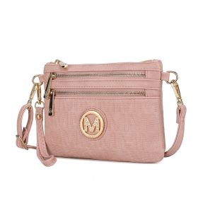 MKF Collection Roonie Milan Signature Crossbody Wristlet by Mia k (Color: Rose Pink, Material: Polycarbonate)