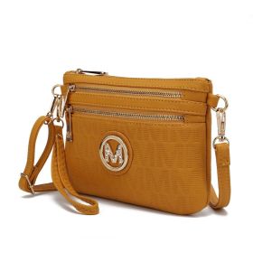 MKF Collection Roonie Milan Signature Crossbody Wristlet by Mia k (Color: Mustard, Material: Polycarbonate)