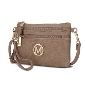 MKF Collection Roonie Milan Signature Crossbody Wristlet by Mia k (Color: Taupe, Material: Polycarbonate)