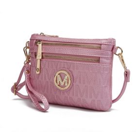 MKF Collection Roonie Milan Signature Crossbody Wristlet by Mia k (Color: Pink, Material: Polycarbonate)