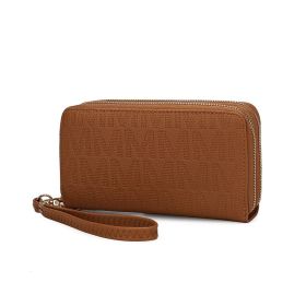 MKF Collection Lisbette Embossed M Signature Wallet by Mia k (Color: Tan, Material: Polycarbonate)