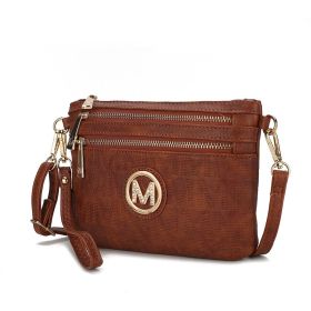 MKF Collection Roonie Milan Signature Crossbody Wristlet by Mia k (Color: Camel, Material: Polycarbonate)