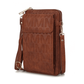 MKF Collection Caddy Vegan Leather Women Phone Wallet Crossbody by Mia k (Color: Camel, Material: Polycarbonate)