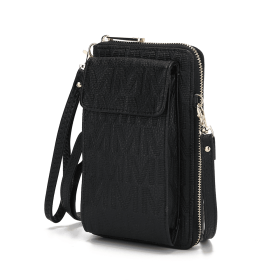 MKF Collection Caddy Vegan Leather Women Phone Wallet Crossbody by Mia k (Color: Black, Material: Polycarbonate)