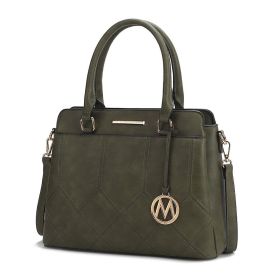 MKF Collection Elodie Triple Compartment Women's Tote Bag by Mia k (Color: Olive, Material: Polycarbonate)