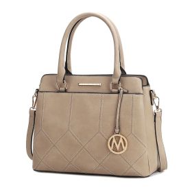 MKF Collection Elodie Triple Compartment Women's Tote Bag by Mia k (Color: Taupe, Material: Polycarbonate)