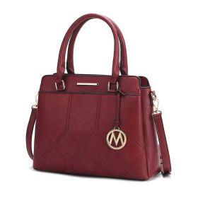 MKF Collection Elodie Triple Compartment Women's Tote Bag by Mia k (Color: Burgundy, Material: Polycarbonate)