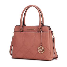 MKF Collection Elodie Triple Compartment Women's Tote Bag by Mia k (Color: Blush, Material: Polycarbonate)
