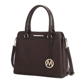 MKF Collection Elodie Triple Compartment Women's Tote Bag by Mia k (Color: Coffee, Material: Polycarbonate)