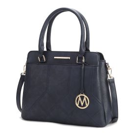 MKF Collection Elodie Triple Compartment Women's Tote Bag by Mia k (Color: Navy, Material: Polycarbonate)