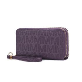 MKF Collection Lisbette Embossed M Signature Wallet by Mia k (Color: Purple, Material: Polycarbonate)