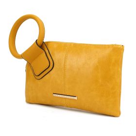 MKF Collection Simone Clutch/Wristlet Handbag Vegan Leather Women by Mia k (Color: Yellow, Material: Vegan Leather)