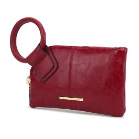 MKF Collection Simone Clutch/Wristlet Handbag Vegan Leather Women by Mia k (Color: Wine, Material: Vegan Leather)