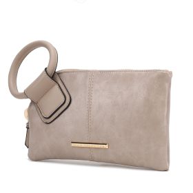 MKF Collection Simone Clutch/Wristlet Handbag Vegan Leather Women by Mia k (Color: Taupe, Material: Vegan Leather)