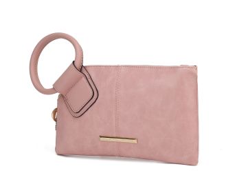 MKF Collection Simone Clutch/Wristlet Handbag Vegan Leather Women by Mia k (Color: Pink, Material: Vegan Leather)