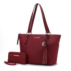 MKF Collection Gloria Tote Handbag Vegan Leather Womens by Mia k (Color: Red, Material: Vegan Leather)