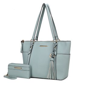 MKF Collection Gloria Tote Handbag Vegan Leather Womens by Mia k (Color: Seafoam, Material: Vegan Leather)