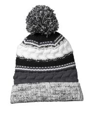 Sport-Tek Pom Pom Team Beanie STC21 (Color: Iron Grey/ Black/ White, size: OSFA)