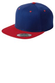 Sport-Tek Yupoong Flat Bill Snapback Cap STC19 (Color: True Royal/ True Red, size: OSFA)