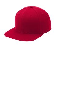 Sport-Tek Yupoong Flat Bill Snapback Cap STC19 (Color: Deep Red, size: OSFA)