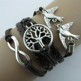LOVEY DOVEY Doves Of Infinite Love And Peace Bracelet (Color: Black Forest)
