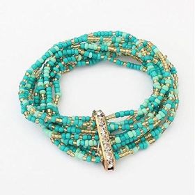 Bohemian Bead Bracelet in Springy Colors (Color: LIME GREEN)