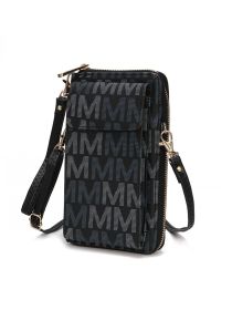 MKF Collection Cossetta Cell Phone Crossbody Wristlet Handbag Vegan Leather Versatile Multi-Use Phone Holder by Mia K (Color: Black, Material: Vegan Leather)