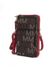 MKF Collection Cossetta Cell Phone Crossbody Wristlet Handbag Vegan Leather Versatile Multi-Use Phone Holder by Mia K (Color: Red, Material: Vegan Leather)