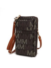 MKF Collection Cossetta Cell Phone Crossbody Wristlet Handbag Vegan Leather Versatile Multi-Use Phone Holder by Mia K (Color: Brown, Material: Vegan Leather)